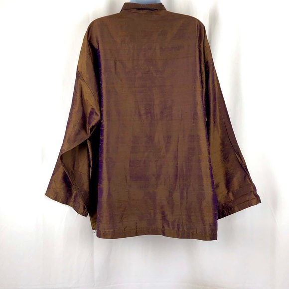 Louis Simon Textured Silk jacket pockets 1X - Picture 5 of 7